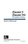 Zebra Encore 3N User`s manual