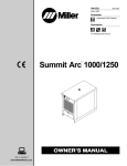 Miller Summit Arc 1250 Owner`s manual