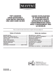 Maytag TOP-LOADING Specifications