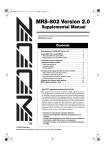 MRS-802 Version 2.0 Supplemental Manual
