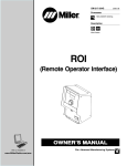 Miller Electric Remote Operator Interface Owner`s manual