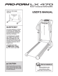 ProForm CrossWalk PFTL312040 User`s manual