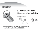 Uniden BT230A User`s guide