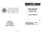 Minuteman ERS1500RTNC User`s manual