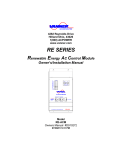 Vanner RE Series Installation manual