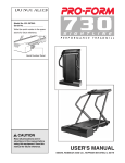 Pro-Form 730 User`s manual
