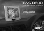 Uniden GNS8600 Owner`s manual