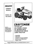 Yard Machines Four Wheel Steer Lawn Tractors Owner`s manual