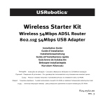US Robotics Wireless 54Mbps ADSL Router Installation guide