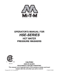 Mi-T-M Pressure Washer Operator`s manual