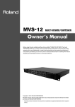 Roland MVS-12 Owner`s manual