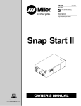 Miller Electric Snap Start II Owner`s manual