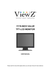 ViewZ 17/19-INCH VALUE TTF-LCD MONITOR User manual