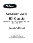 Belshaw Brothers BX Classic Operator`s manual