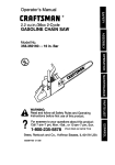 Craftsman 358.350160 Operator`s manual