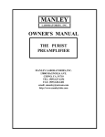 Manley Purist Owner`s manual