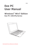 Asus Eee PC 1001PQD User manual