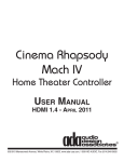 Ada Cinema Rhapsody Mach II User manual