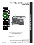 Rikon Power Tools 10-110B Owner`s manual