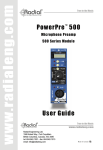Radial Engineering PowerPre 500 User guide