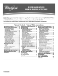 Whirlpool WRS325FDAT User guide