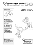 Pro-Form CROSSTRAINER 56 User`s manual