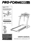 Pro-Form 985 CD User`s manual