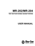 Clear-Com MR-204 User manual