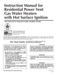 Reliance Water Heaters 11-03 Instruction manual