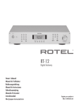 Rotel RT-12 Owner`s manual