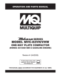 MULTIQUIP MVC-88VGEW Specifications