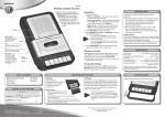 Radio Shack Portable Cassette Recorder User`s guide