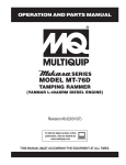 MULTIQUIP MT-86D Troubleshooting guide