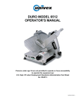 Univex DURO 6512 Operator`s manual