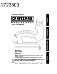 Craftsman 2723303 836.27233 Owner`s manual