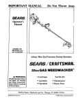 Craftsman 358.797161.32cc Operator`s manual