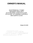 Audiovox GC-600 Owner`s manual