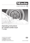 Miele T 1520I  VENT ED DRYER - OPERATING Operating instructions