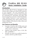 SIIG FireWire 800 DV Kit Installation guide