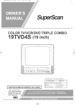 Sears SuperScan 19TVD4S Operating instructions