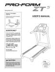 Pro-Form PFTL60509.0 User`s manual