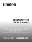 Uniden UH305SX-2NB Owner`s manual