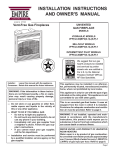 Empire Comfort Systems BP)-1 Owner`s manual