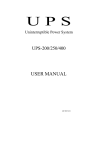 Uninterruptible Power System 400 User manual