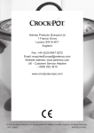 Crock-Pot CKCPRC6040 Instruction manual