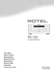 Rotel RSX-1562 Owner`s manual