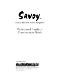 AudioControl SAVOY Installation guide