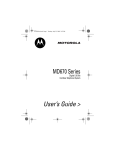 Motorola MD670 User`s guide