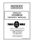 Manley TUBES RULE 300B Owner`s manual