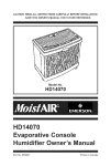 MoistAir HD14070 Owner`s manual